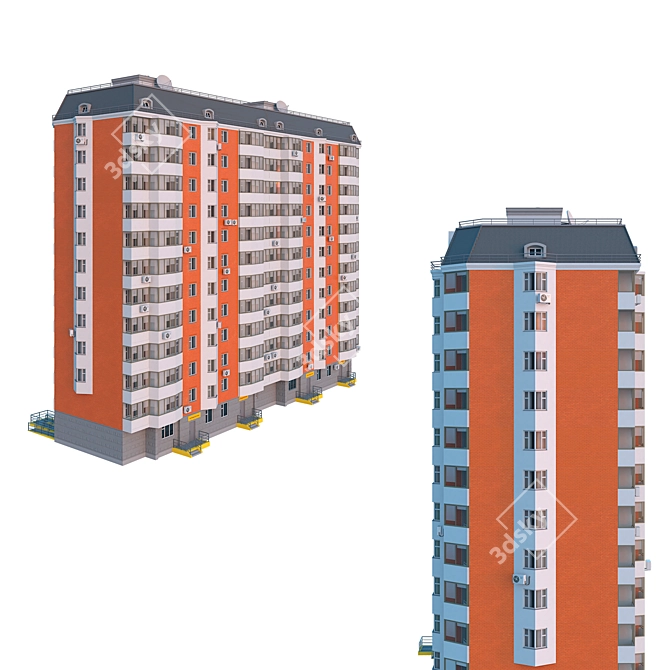 Modern Multilevel Architectural Model 3D model image 5