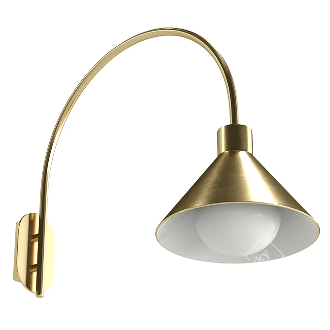 Modern Brass Wall Lamp UVs 3D model image 5