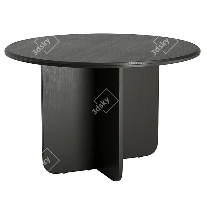 Modern Round Dining Table with UV Unwrapped Textures 3D model image 1