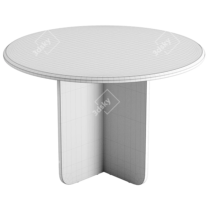 Modern Round Dining Table with UV Unwrapped Textures 3D model image 6