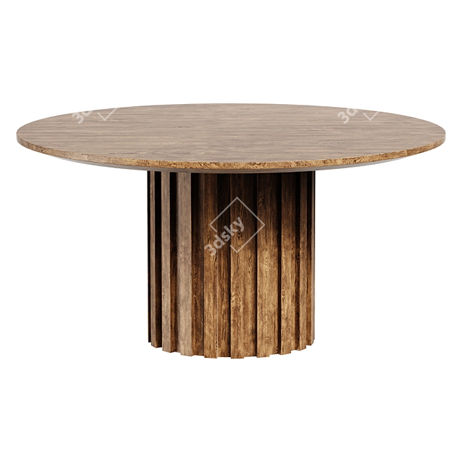 Sanjaya 47" Round Walnut Table 3D model image 1