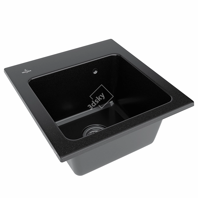 Sleek Ceramic Sink by Villeroy 3D model image 3