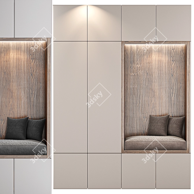 Modern Hallway N03 Furniture Set 3D model image 1