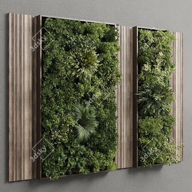 Wooden Frame 53 Plant Wall 3D model image 2