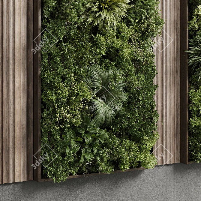 Wooden Frame 53 Plant Wall 3D model image 4