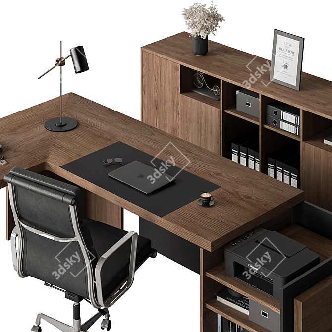 Executive Desk and Chair Set 3D model image 2