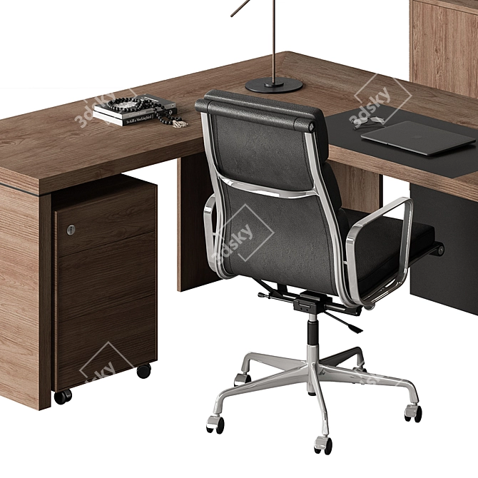 Executive Desk and Chair Set 3D model image 3