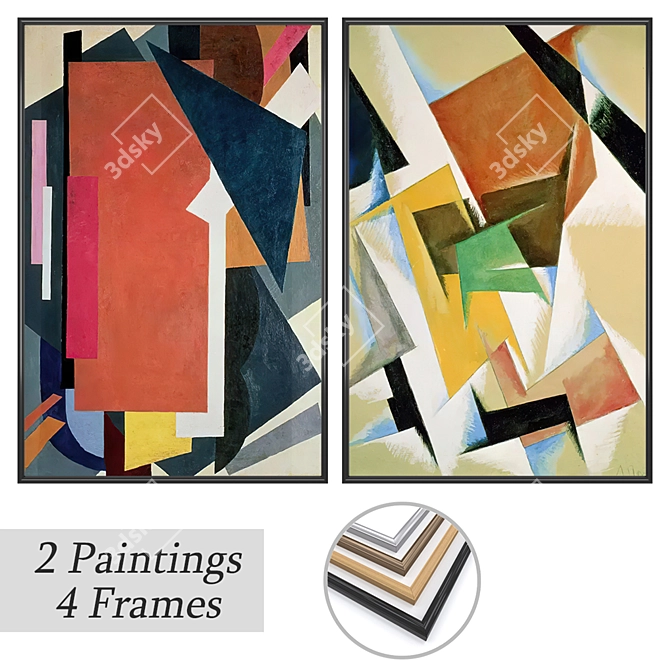 2-Piece Art Set with Frame Options 3D model image 1