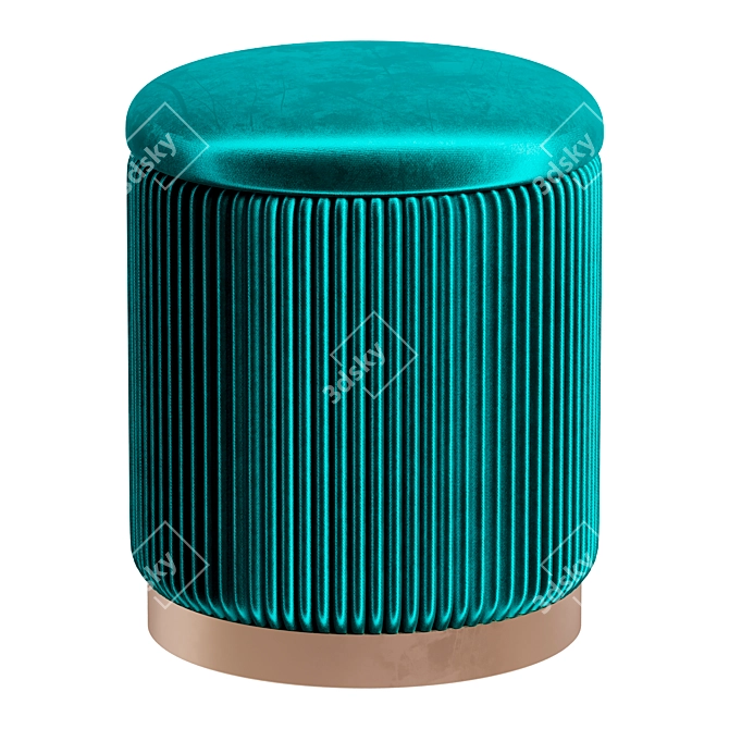 Beatrice Glossy Velor Storage Pouf 3D model image 1