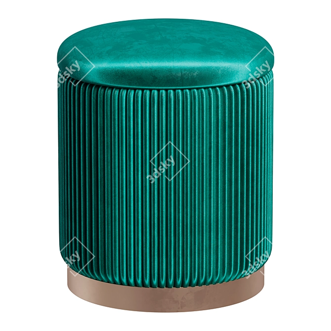 Beatrice Glossy Velor Storage Pouf 3D model image 6