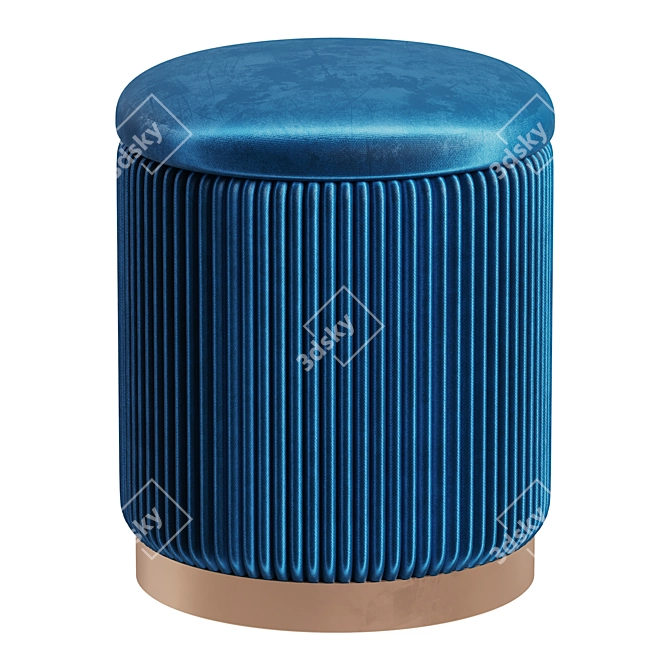 Beatrice Glossy Velor Storage Pouf 3D model image 7