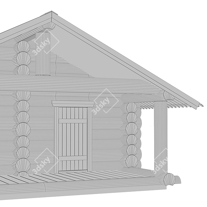 Rustic Log Cabin Hideaway 3D model image 3