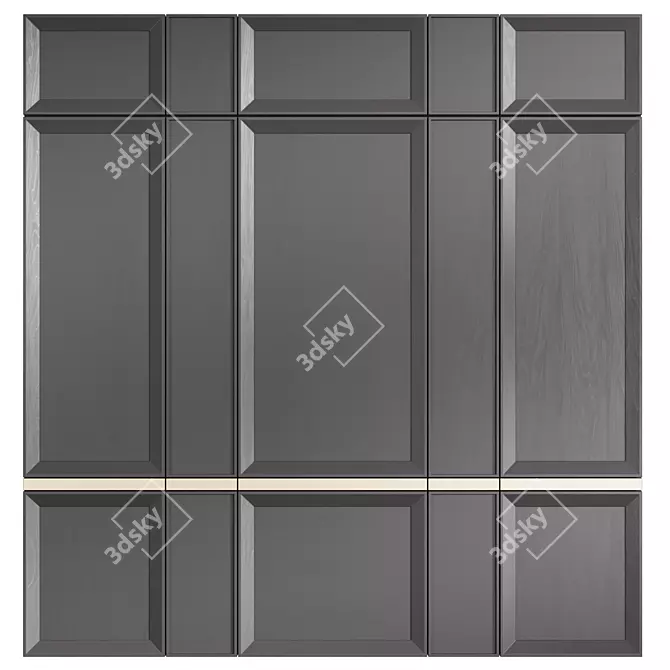 Classic Brass Wall Panels 3D model image 2