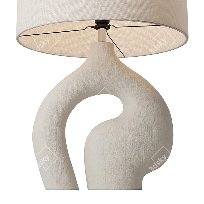 Curved Coil Table Lamp 3D model image 2