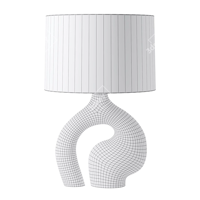 Curved Coil Table Lamp 3D model image 3