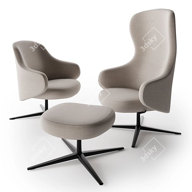 Sleek Reclining Lounge Chair 3D model image 1