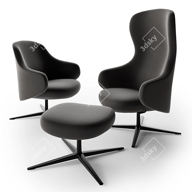 Sleek Reclining Lounge Chair 3D model image 3