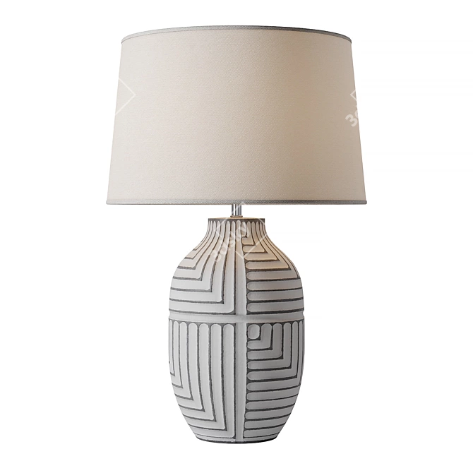 Ethnic Motif Ceramic Table Lamp 3D model image 1