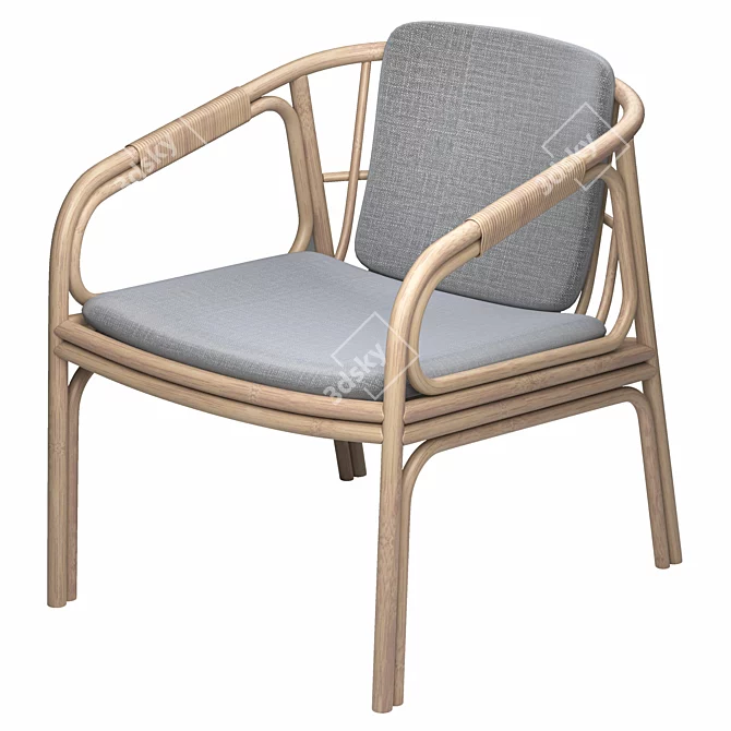 Modern Rattan Lounger Armchair 3D model image 2