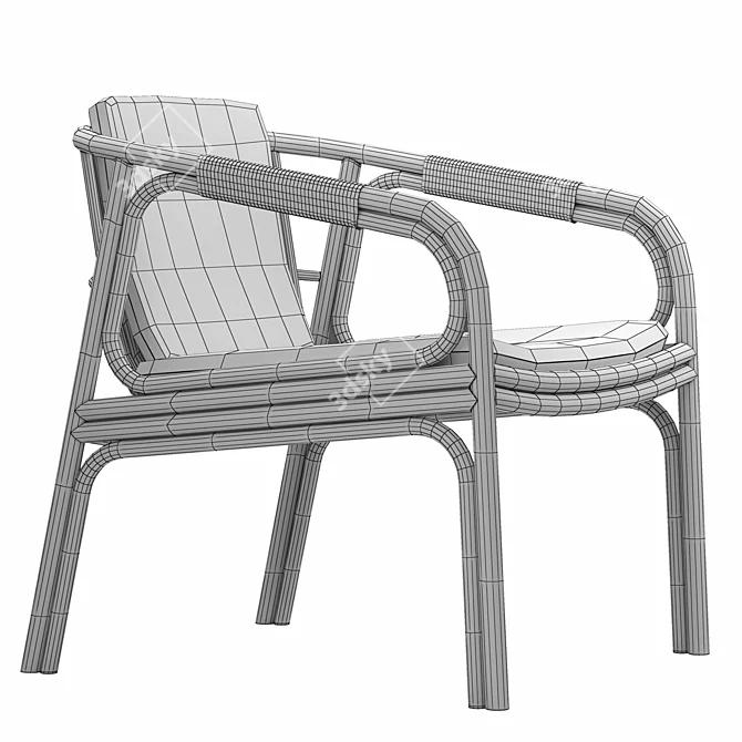 Modern Rattan Lounger Armchair 3D model image 7