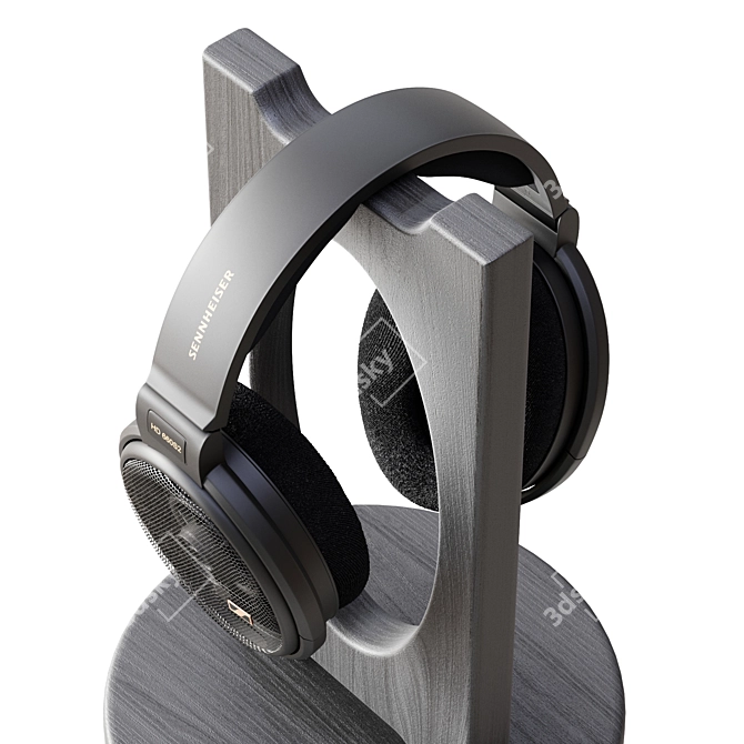 Premium Audio Headphone Set with Stand 3D model image 3