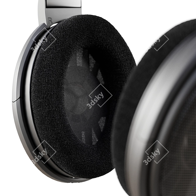 Premium Audio Headphone Set with Stand 3D model image 5