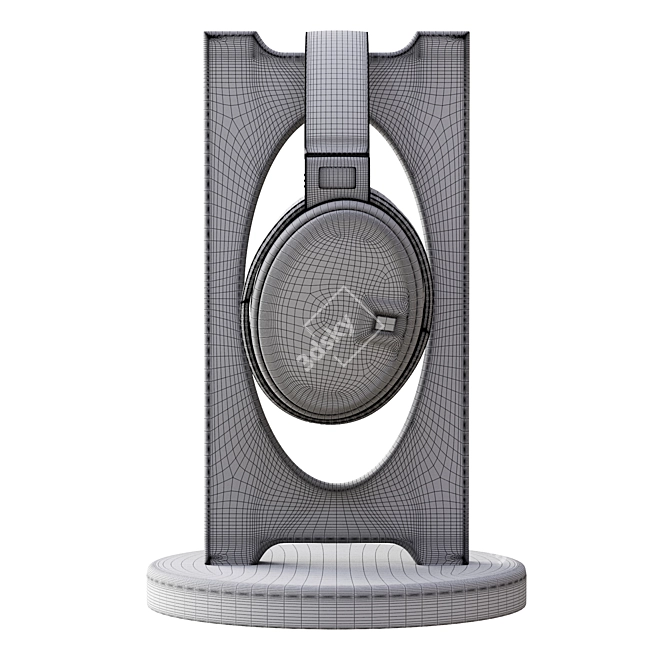 Premium Audio Headphone Set with Stand 3D model image 7