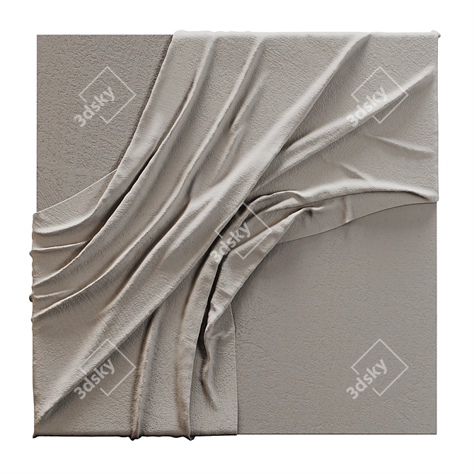 Wall Hanging Drapery Panel 3D model image 1