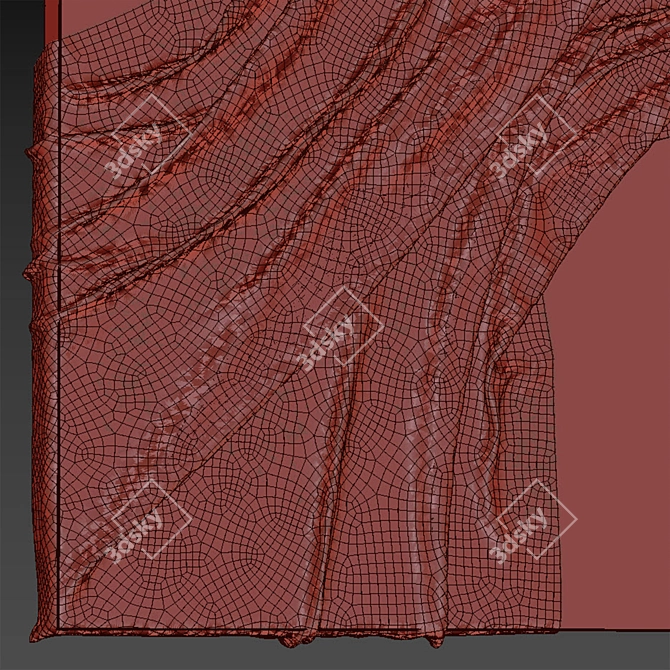 Wall Hanging Drapery Panel 3D model image 3