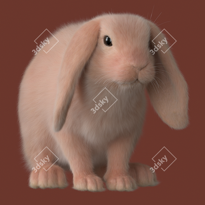 Rust Bunny Model Figurine 3D model image 4