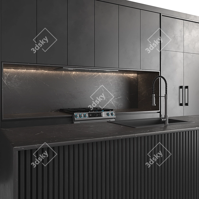  Modern Kitchen 3D Model 3D model image 3