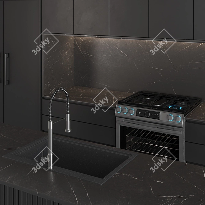  Modern Kitchen 3D Model 3D model image 4