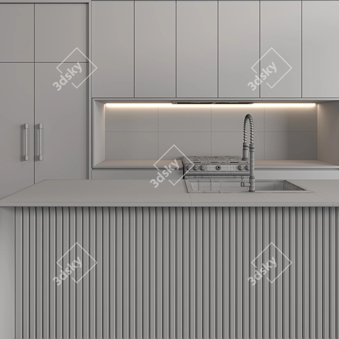  Modern Kitchen 3D Model 3D model image 6