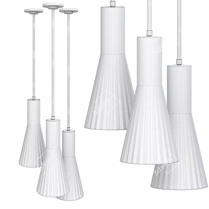 Sleek Black Secto Pendant Light 3D model image 2