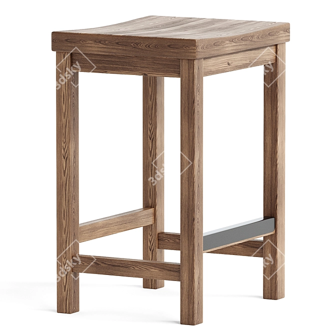  Rustic Chic Counter Stool 3D model image 2