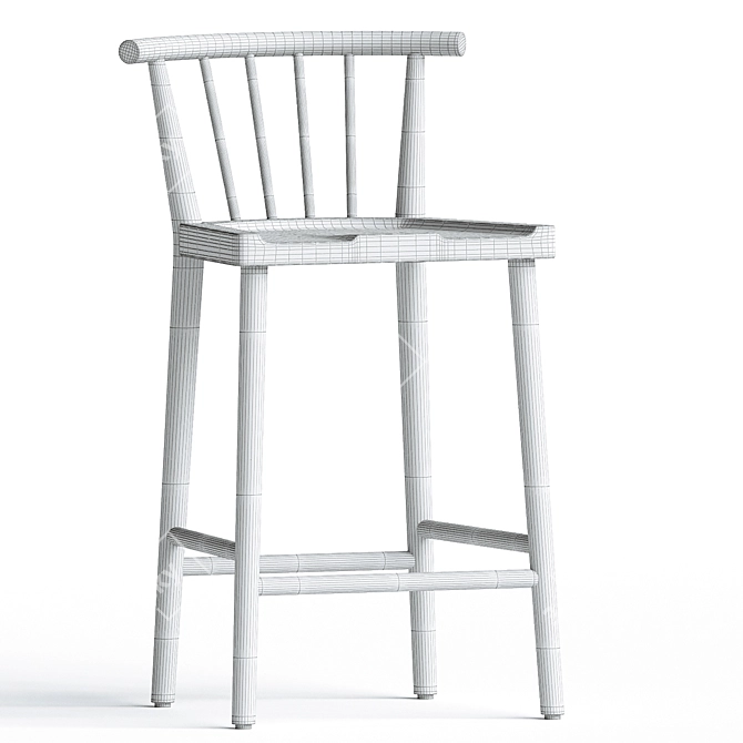 Sleek Sage Bar Stools 3D model image 3