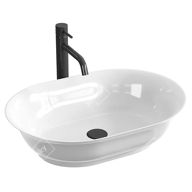 REA Roma Glans White Washbasin 3D model image 1