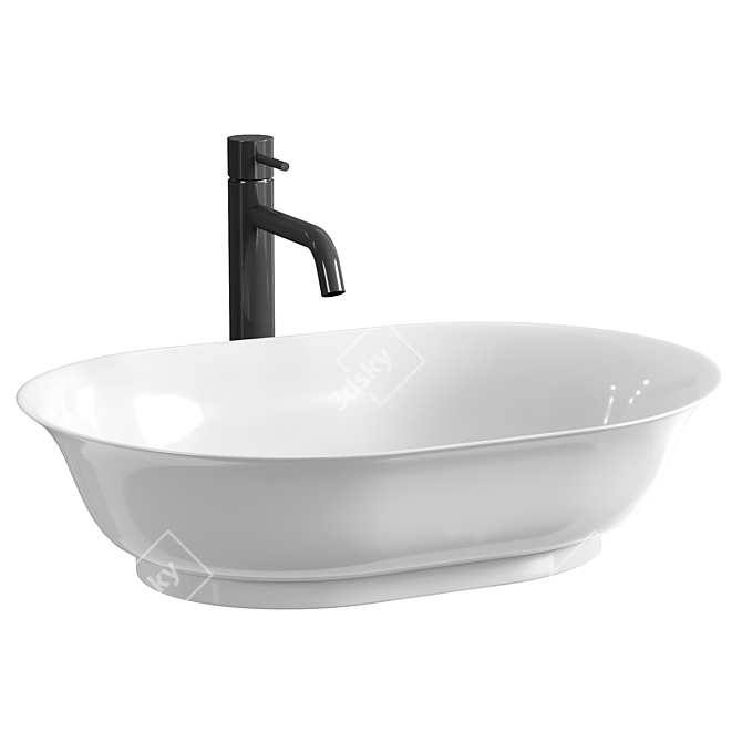 REA Roma Glans White Washbasin 3D model image 2