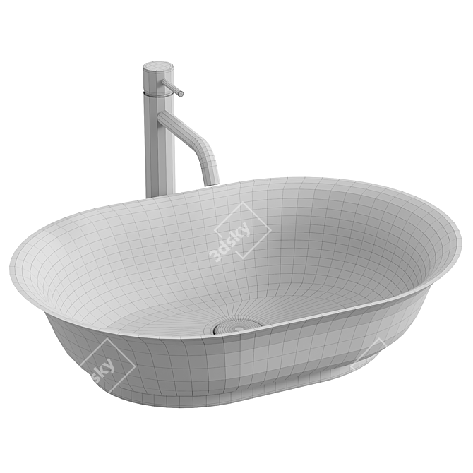 REA Roma Glans White Washbasin 3D model image 3