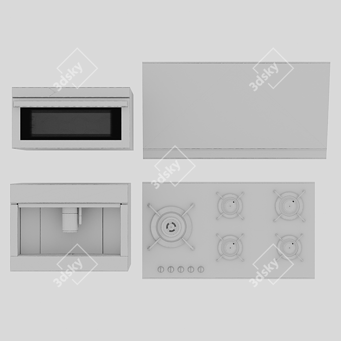 Smeg Kitchen Appliance Set 3D model image 5