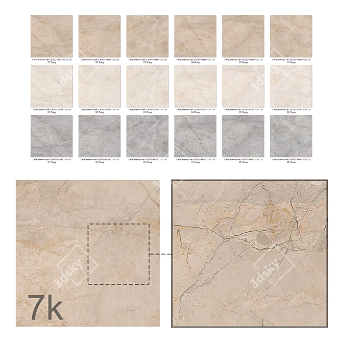  Cifre Ceramica Marble Texture Bundle 3D model image 3