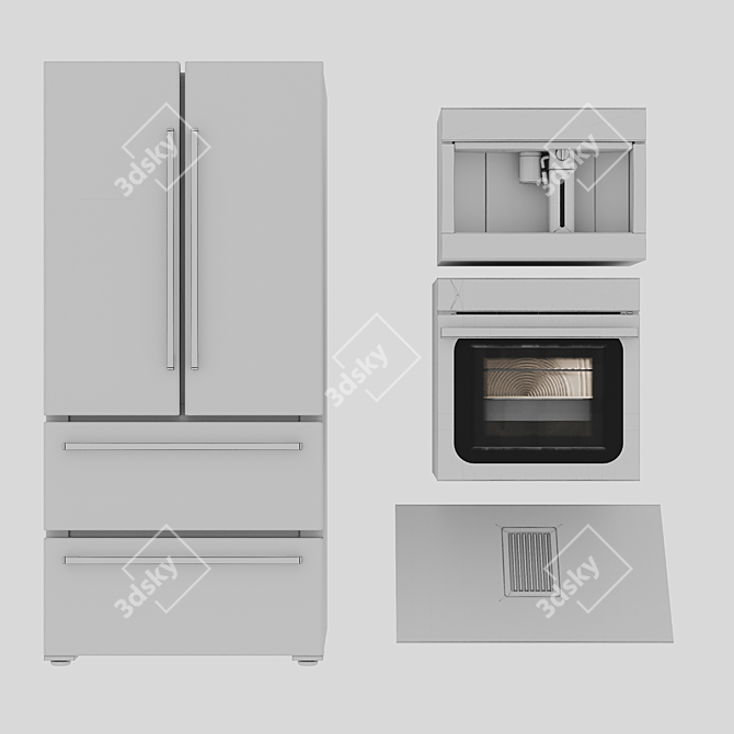 SMEG Kitchen Appliance Set 3D model image 5