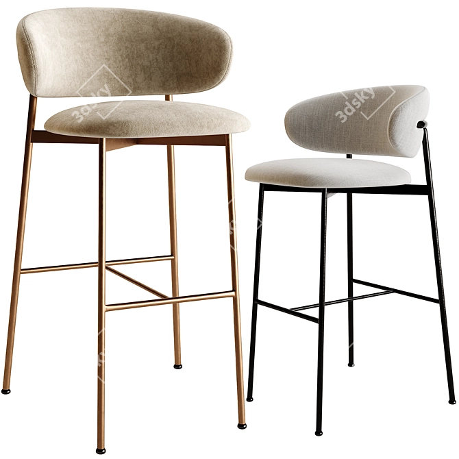 Stylish Calligaris Oleandro Stool(fi) 3D model image 4