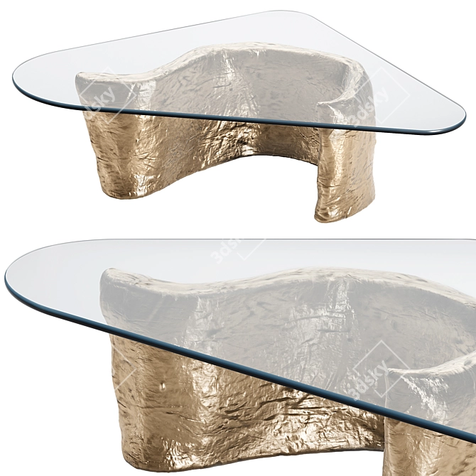 Sculptural Glass Coffee Table, Modern 3D model image 1