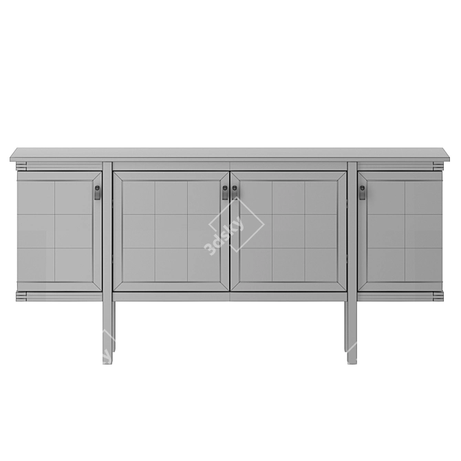 Elegant Rattan Credenza Feature 3D model image 4