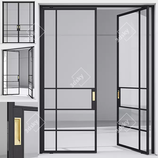 Corona Render Aluminium Door 301 3D model image 1