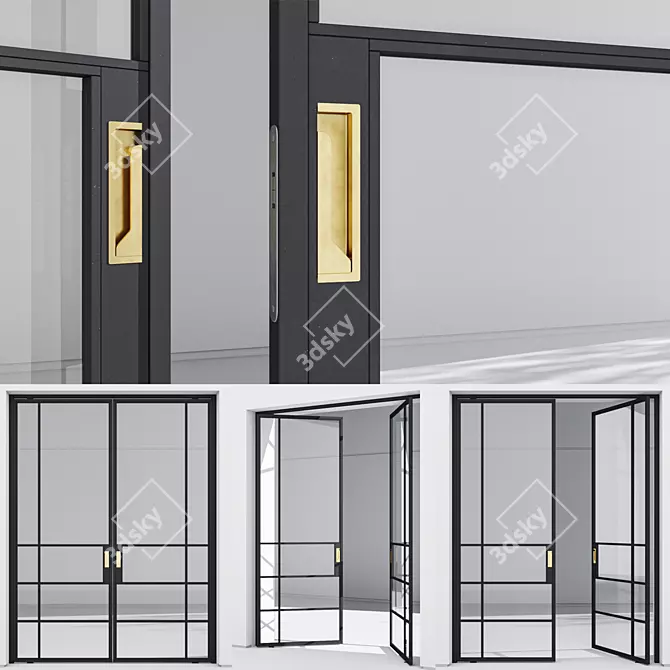 Corona Render Aluminium Door 301 3D model image 3