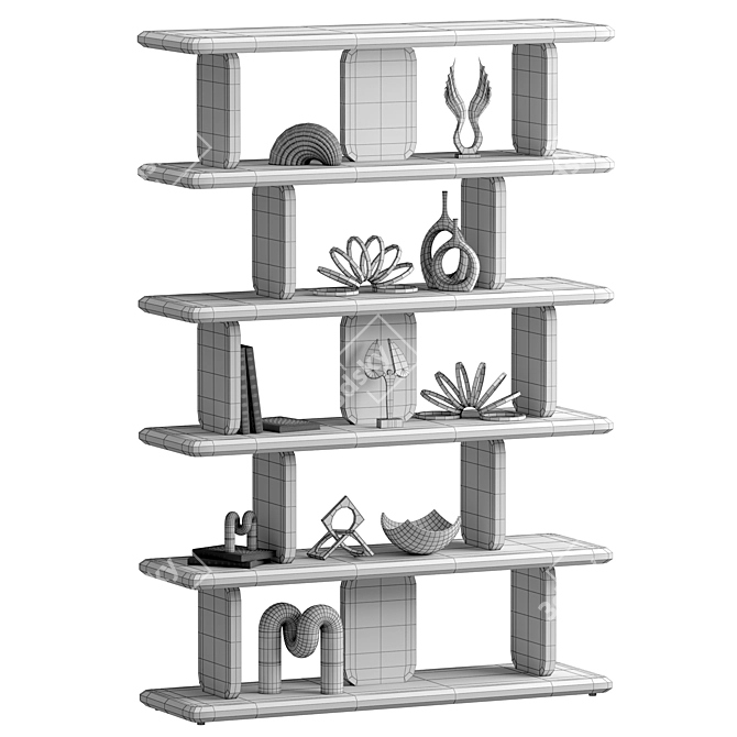 Nera Bookcase Shelf Storage Solution 3D model image 5