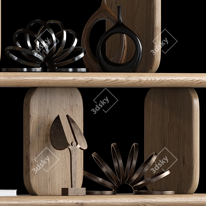 Nera Bookcase Shelf Storage Solution 3D model image 6