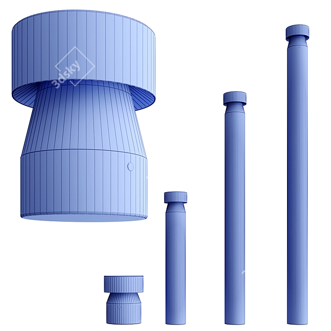 Modern LED Bollard Light Fixture 3D model image 2